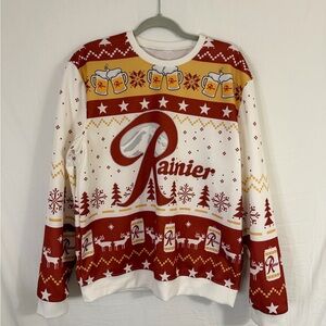 Rainier Beer Ugly Knitted Christmas Sweater.